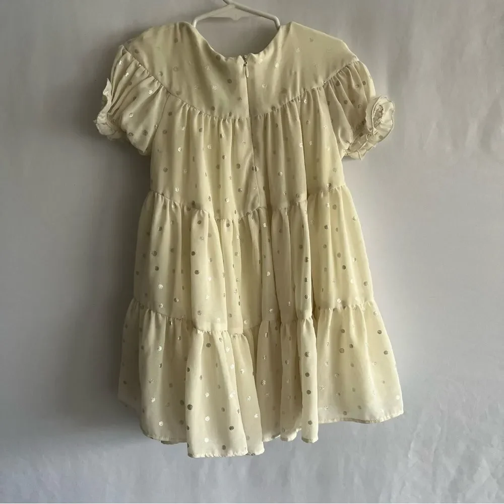 Habitual Cream & Silver Polka Dot Dress